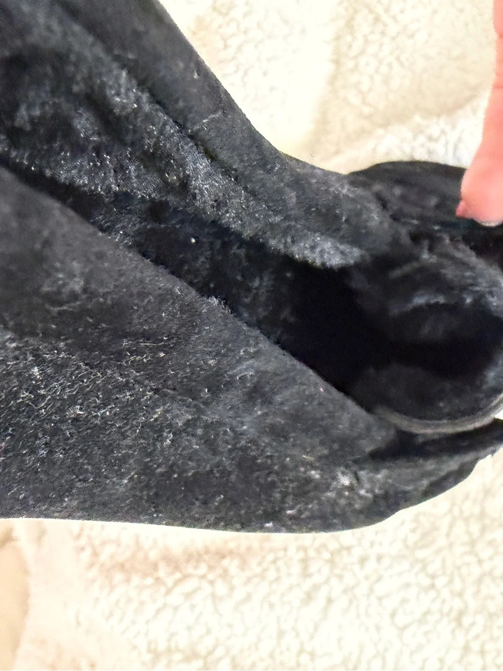 Kids Black Suede Moccasin Slippers